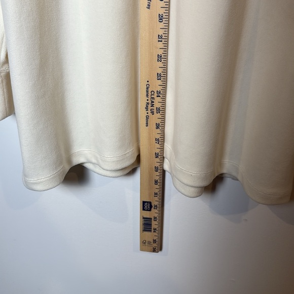 J.Jill Fit Womens Microfleece Turtleneck Tunic Sweatshirt in Cream size L - Picture 9 of 10